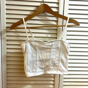 White Spaghetti strap Ribbed Crop Top